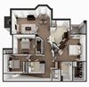 three bedroom apartment floor plan